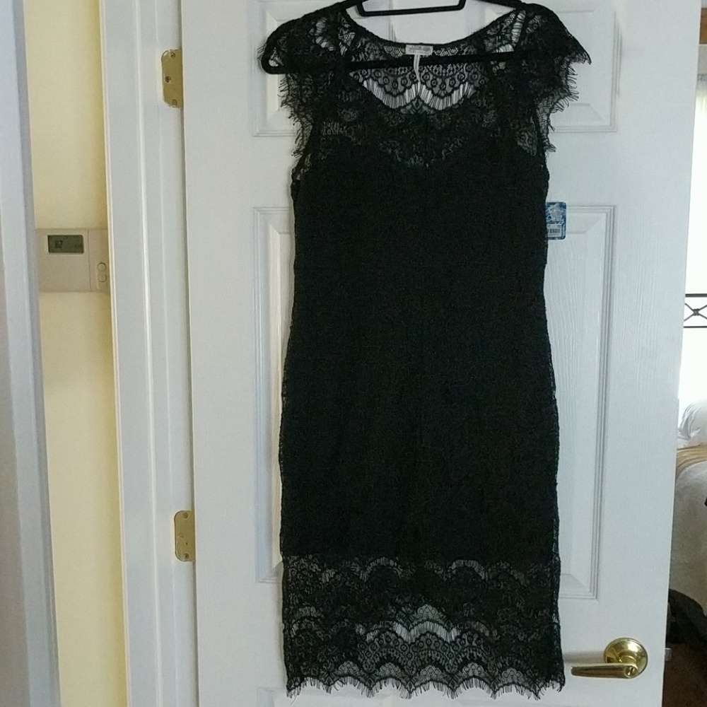Free People Black Lace Dress